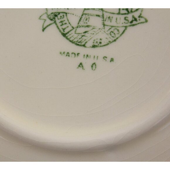 Vintage Paden City Pottery 6" Saucer Floral Laurel Leaves Gold Trim Regina? - Picture 9 of 9